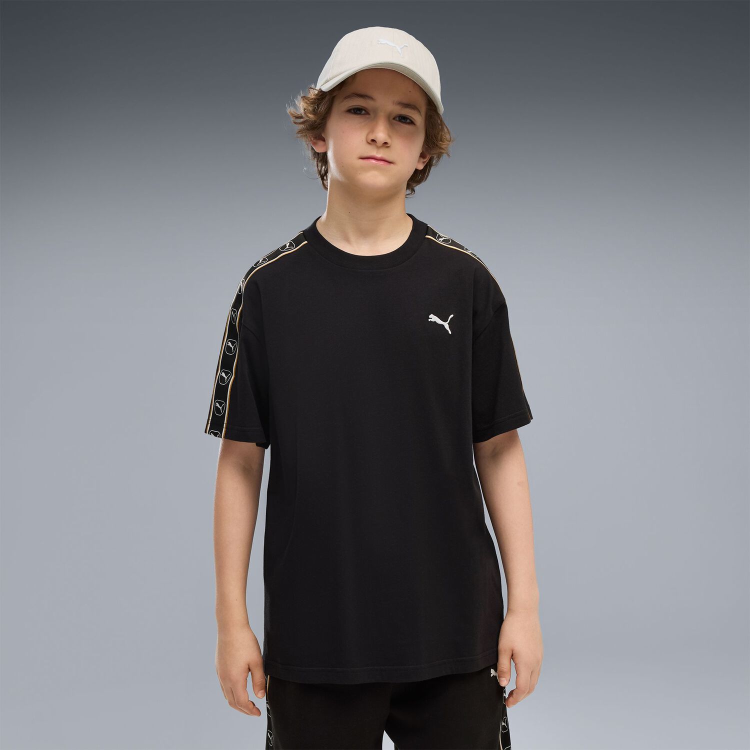 Boys Black Logo T-Shirt, 1, hi-res