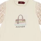 Girls Ivory Bag Logo Dress, 1, hi-res