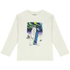 Boys Ivory Polar Bear Long Sleeve Top, 1, hi-res