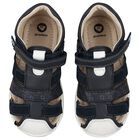 Younger Boys Navy Blue Sandals, 3, hi-res