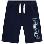 Boys Navy Logo Shorts, 1, hi-res
