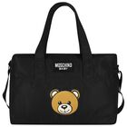 Black Teddy Bear Logo Baby Changing Bag, 2, hi-res