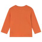 Younger Boys Orange Puppies Long Sleeve Top, 1, hi-res