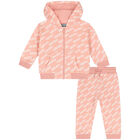 Younger Girls Pink Logo Tracksuit, 1, hi-res