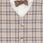Baby Boys White & Beige Waistcoat Suit, 1, hi-res
