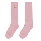 Girls Pink Bow Socks, 5, hi-res