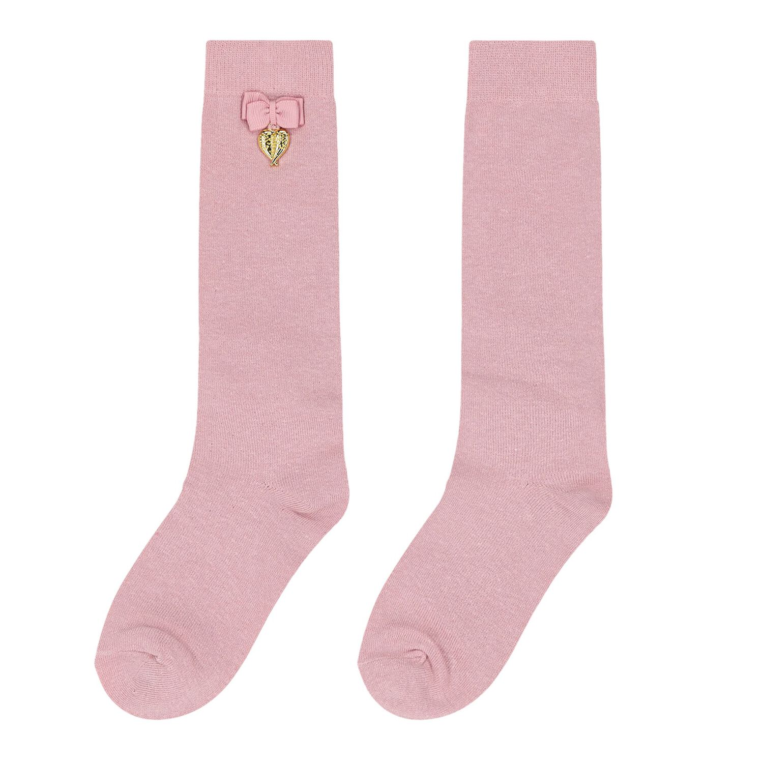 Girls Pink Bow Socks, 5, hi-res