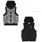 Black & White Logo Reversible Hooded Gilet, 1, hi-res
