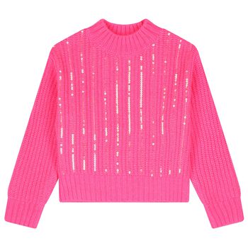 Girls Pink Sequin Sweatshirt