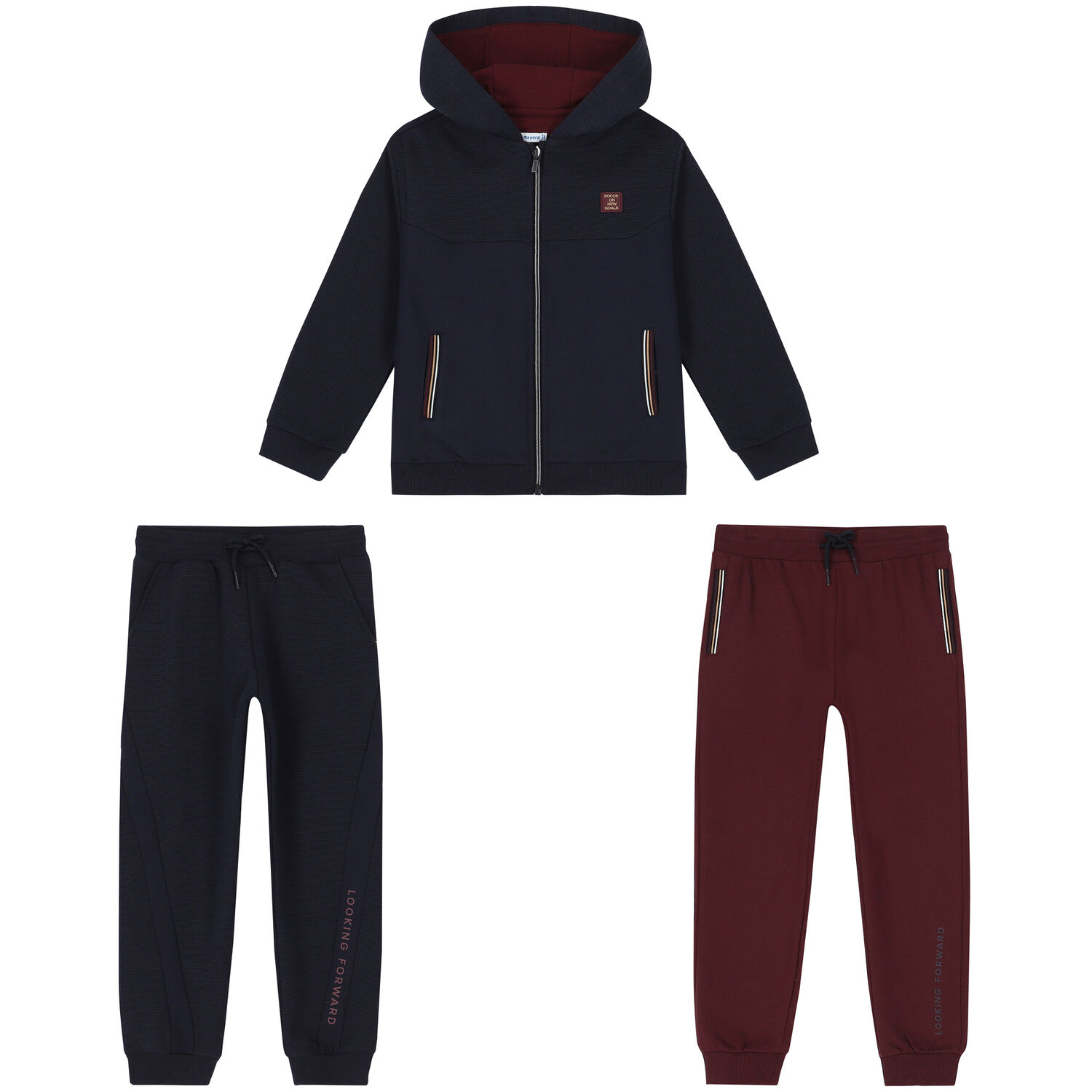 Boys Navy & Red 3-Piece Tracksuit, 1, hi-res