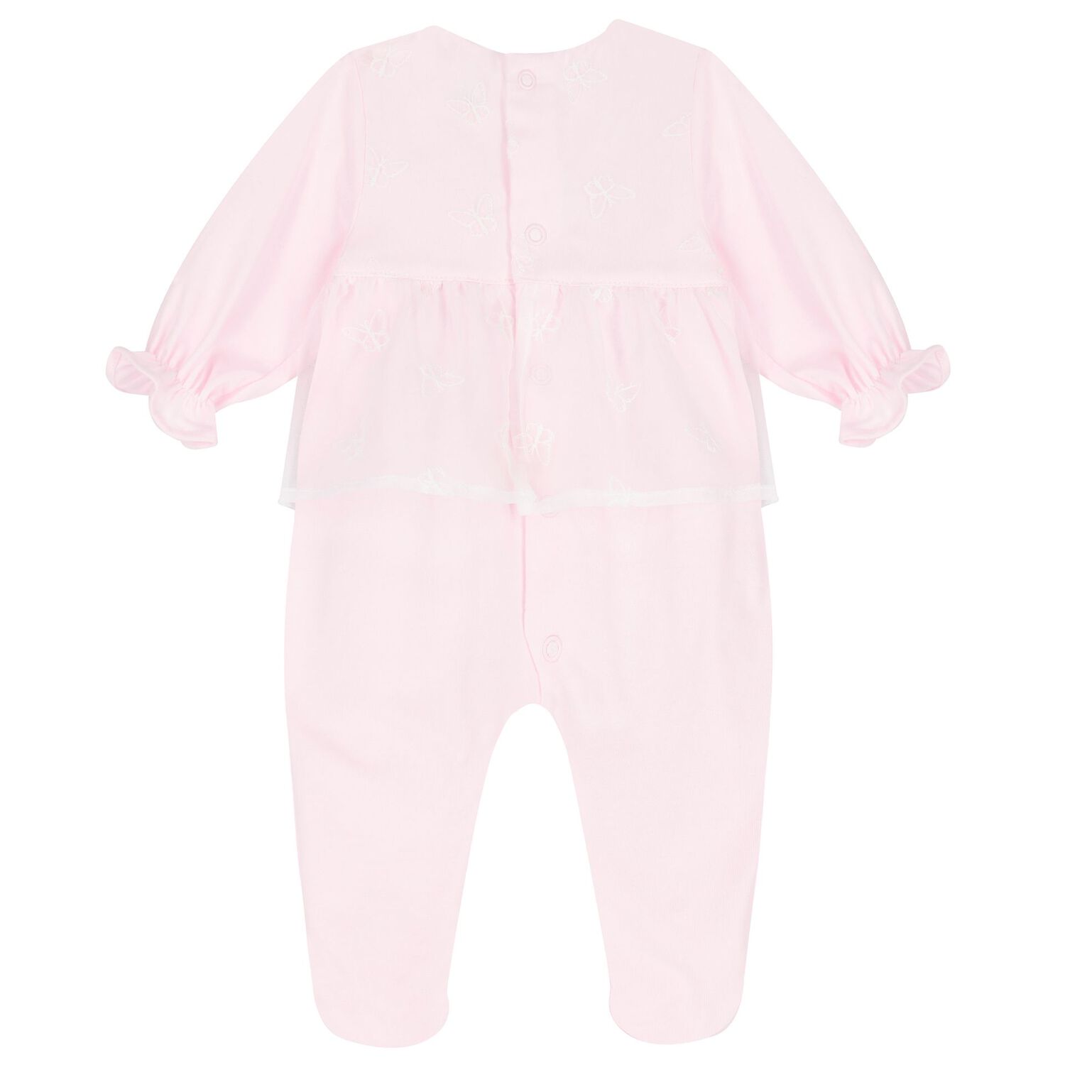 Baby Girls Pink Butterfly Babygrow, 1, hi-res