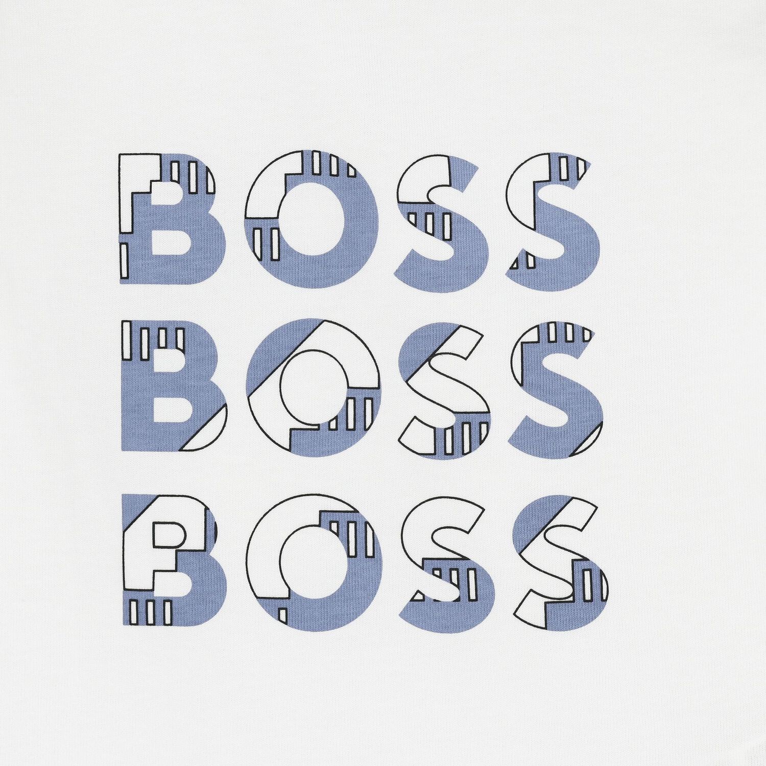 Younger Boys White Logo Long Sleeve Top, 1, hi-res