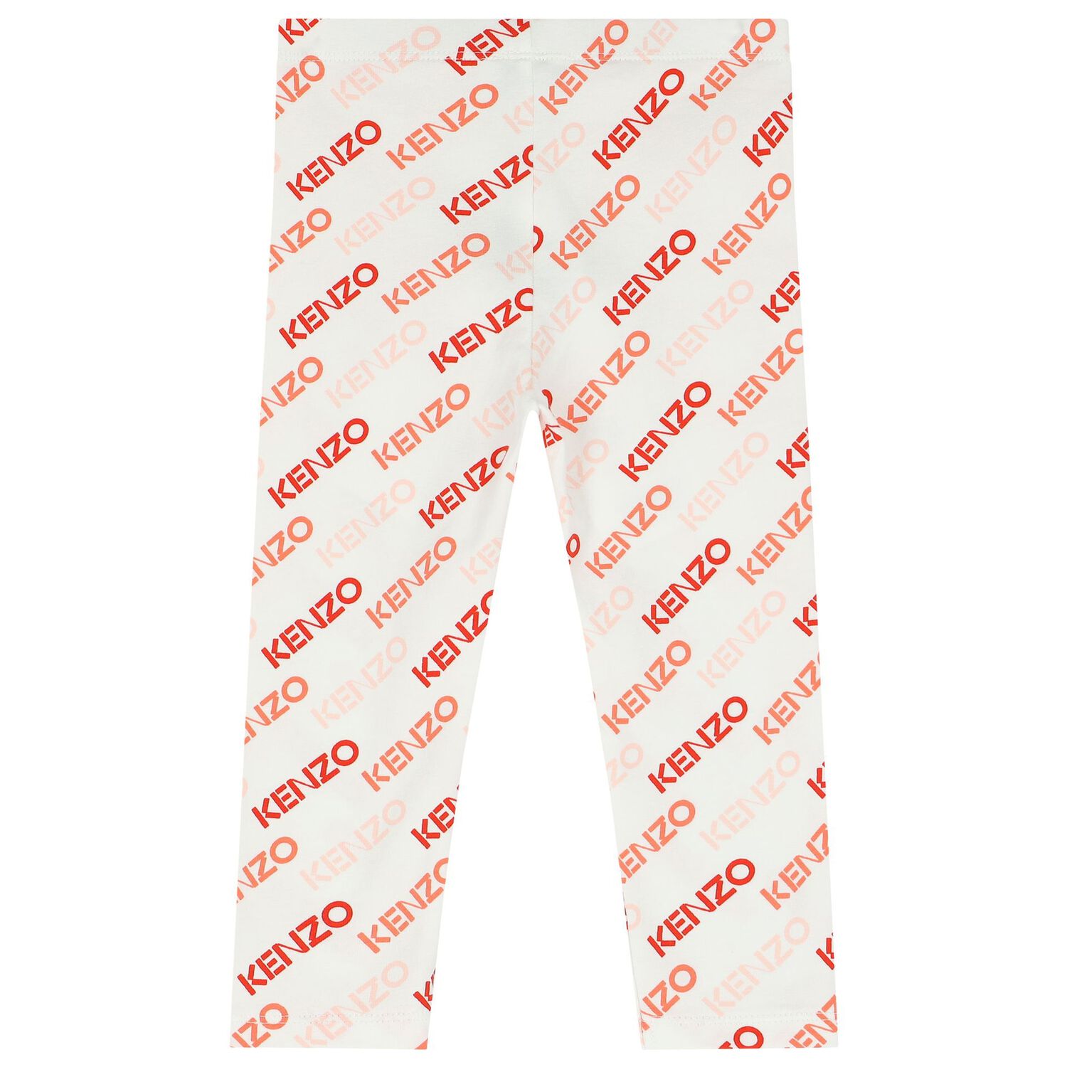 Younger Girls Ivory & Pink Logo Leggings, 1, hi-res
