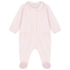 Baby Girls Pink Velour Sheep Babygrow, 2, hi-res