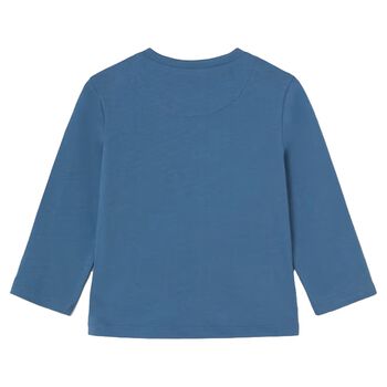 Younger Boys Blue Racing Car Long Sleeve Top