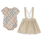 Baby Girls Beige Skirt Gift Set, 1, hi-res