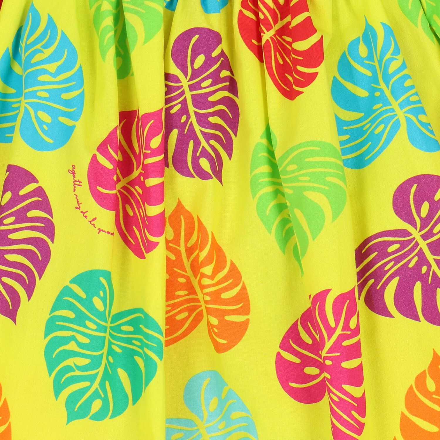 Girls Yellow Palm Leaf Skirt, 1, hi-res
