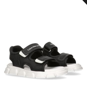 Black & White Logo Sandals