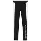Girls Black & White Logo Legging, 1, hi-res