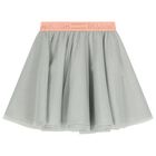 Girls Grey & Pink Logo Skirt, 1, hi-res
