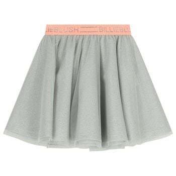 Girls Grey & Pink Logo Skirt