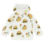 Younger Boys Ivory Sandwich Zip Up Top, 1, hi-res