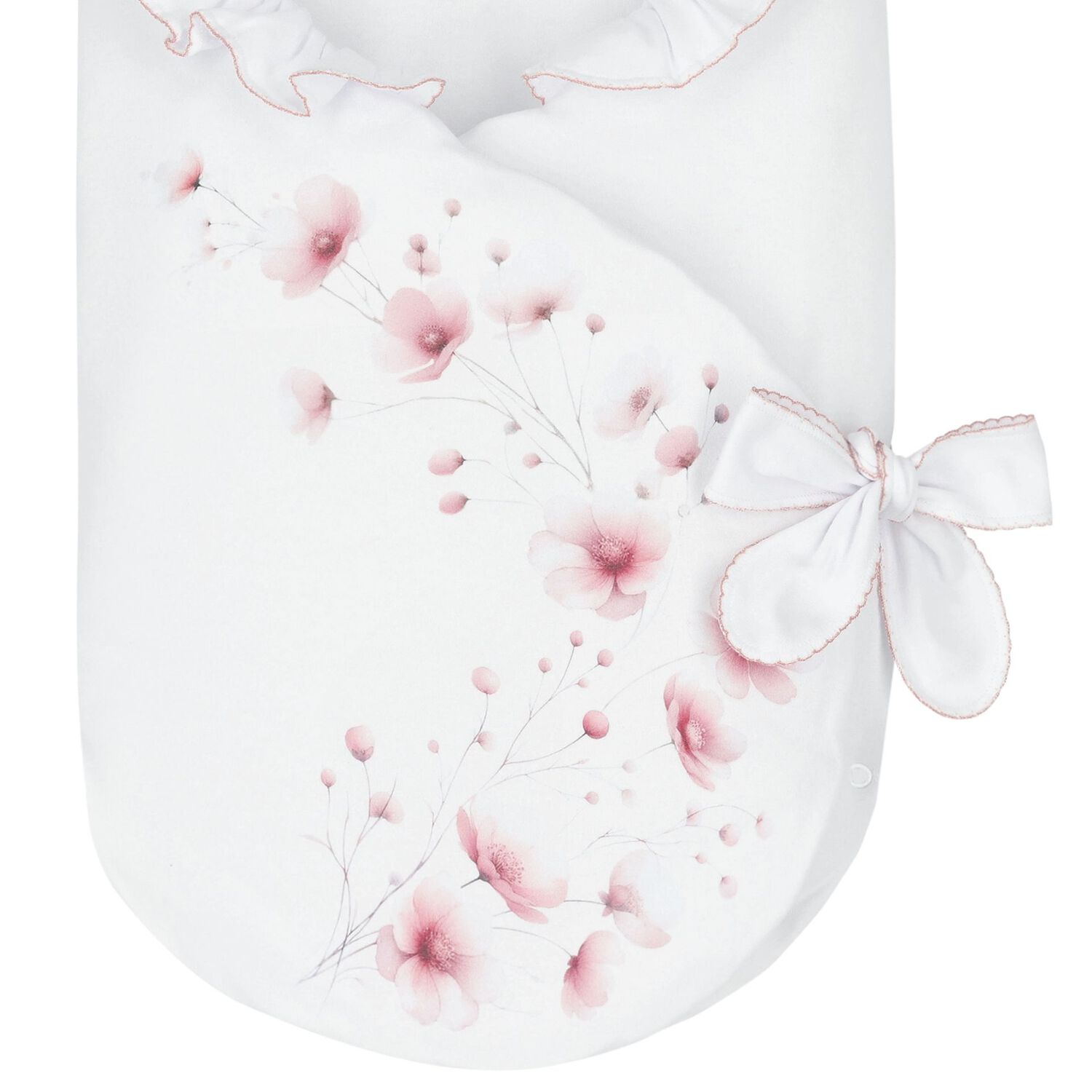 Baby Girls White & Pink Floral Nest, 1, hi-res