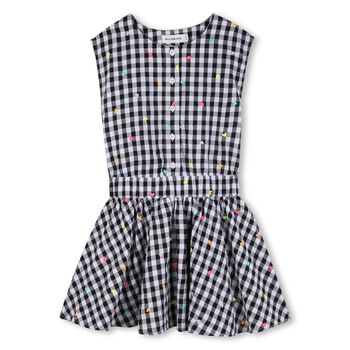 Girls Black & White Gingham Dress