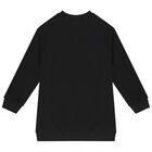 Girls Black & Silver Sweatshirt Dress, 1, hi-res