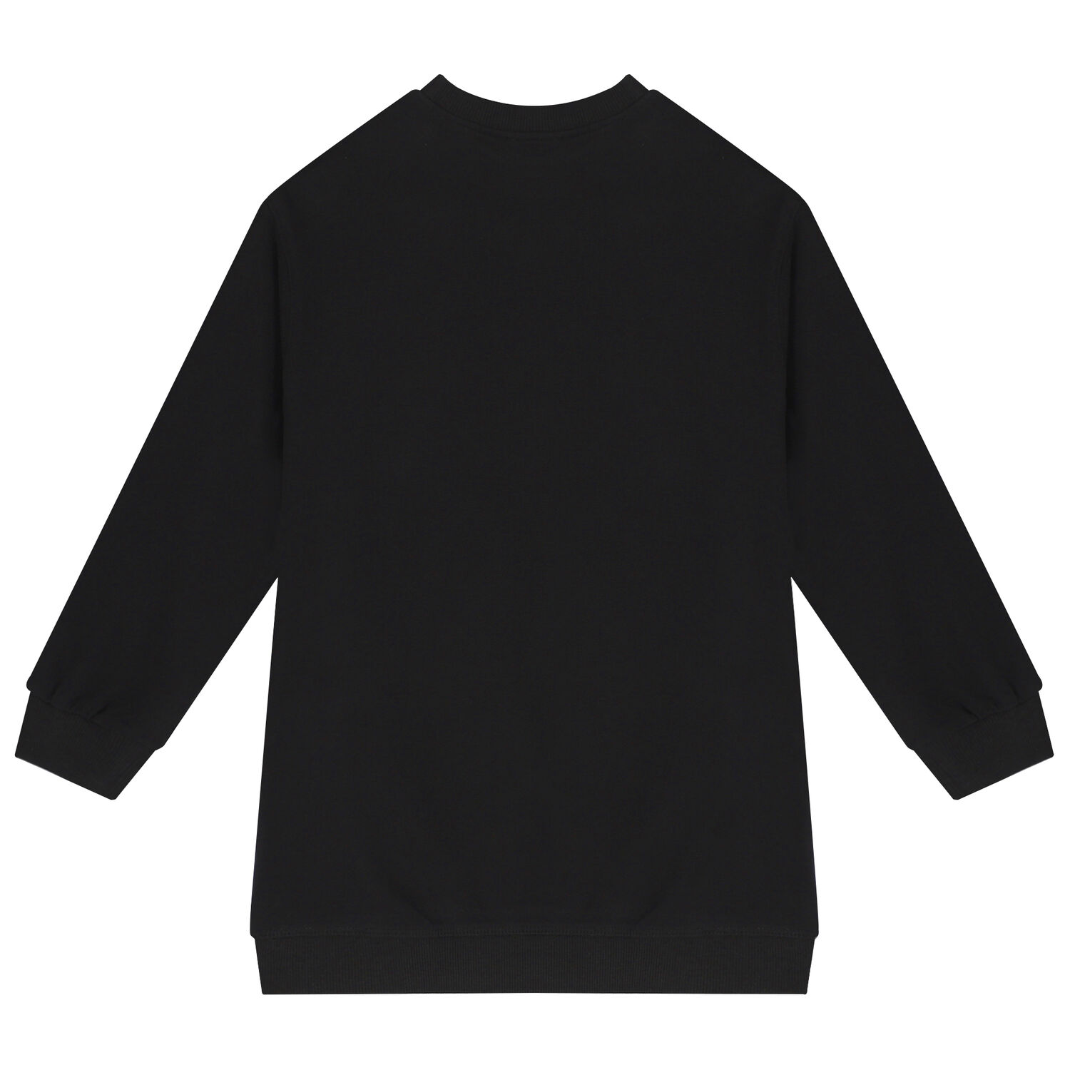 Girls Black & Silver Sweatshirt Dress, 1, hi-res