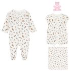 Baby Girls White Cotton Playful Bear Gift Set, 1, hi-res