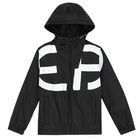 Boys Black Logo Windcheater Jacket, 1, hi-res
