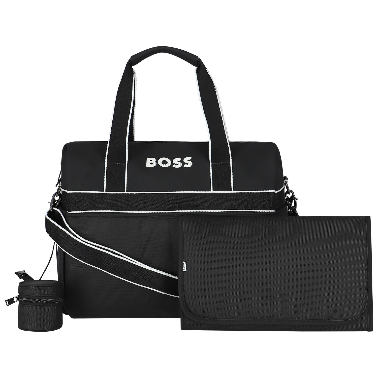 Black Logo Baby Changing Bag, 1, hi-res
