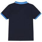 Younger Boys Navy Blue Logo Polo Shirt, 1, hi-res