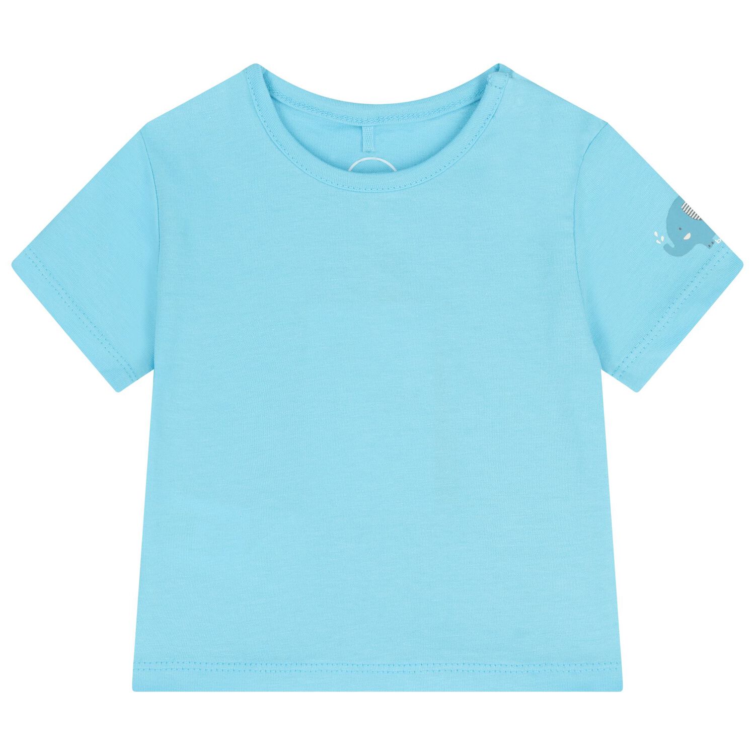 Baby Boys Turquoise & White Dungaree Set, 1, hi-res