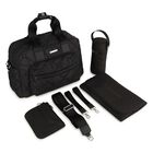Black Logo Quilted Baby Changing Bag, 1, hi-res