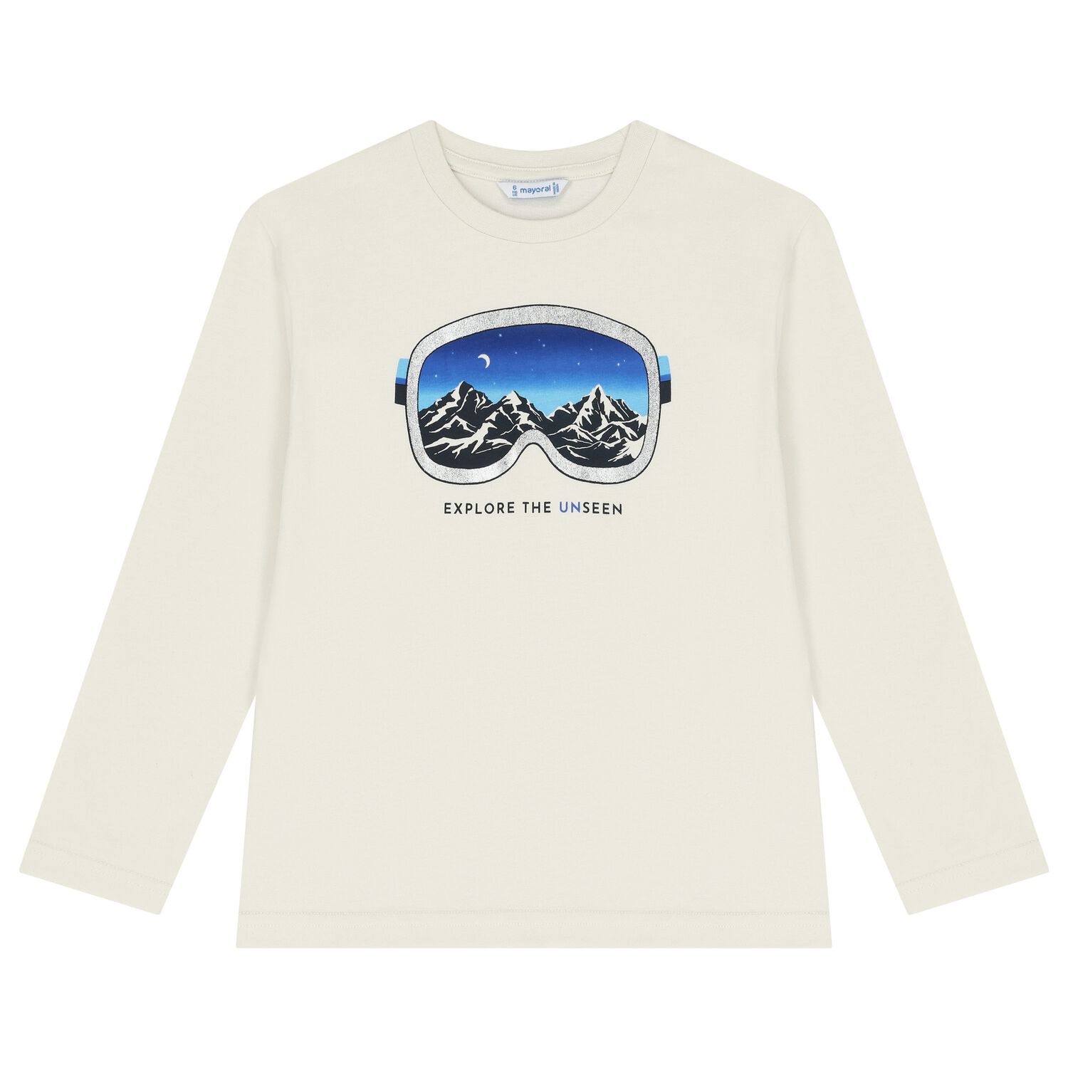 Boys Ivory Long Sleeve Top, 1, hi-res
