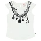 Girls White & Black Necklace T-Shirt, 1, hi-res