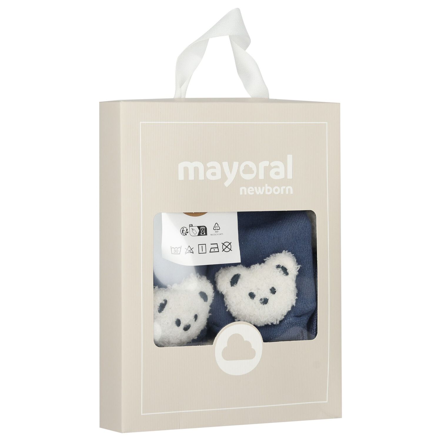 Baby Boys Blue Bear Hat & Socks Set, 1, hi-res image number null