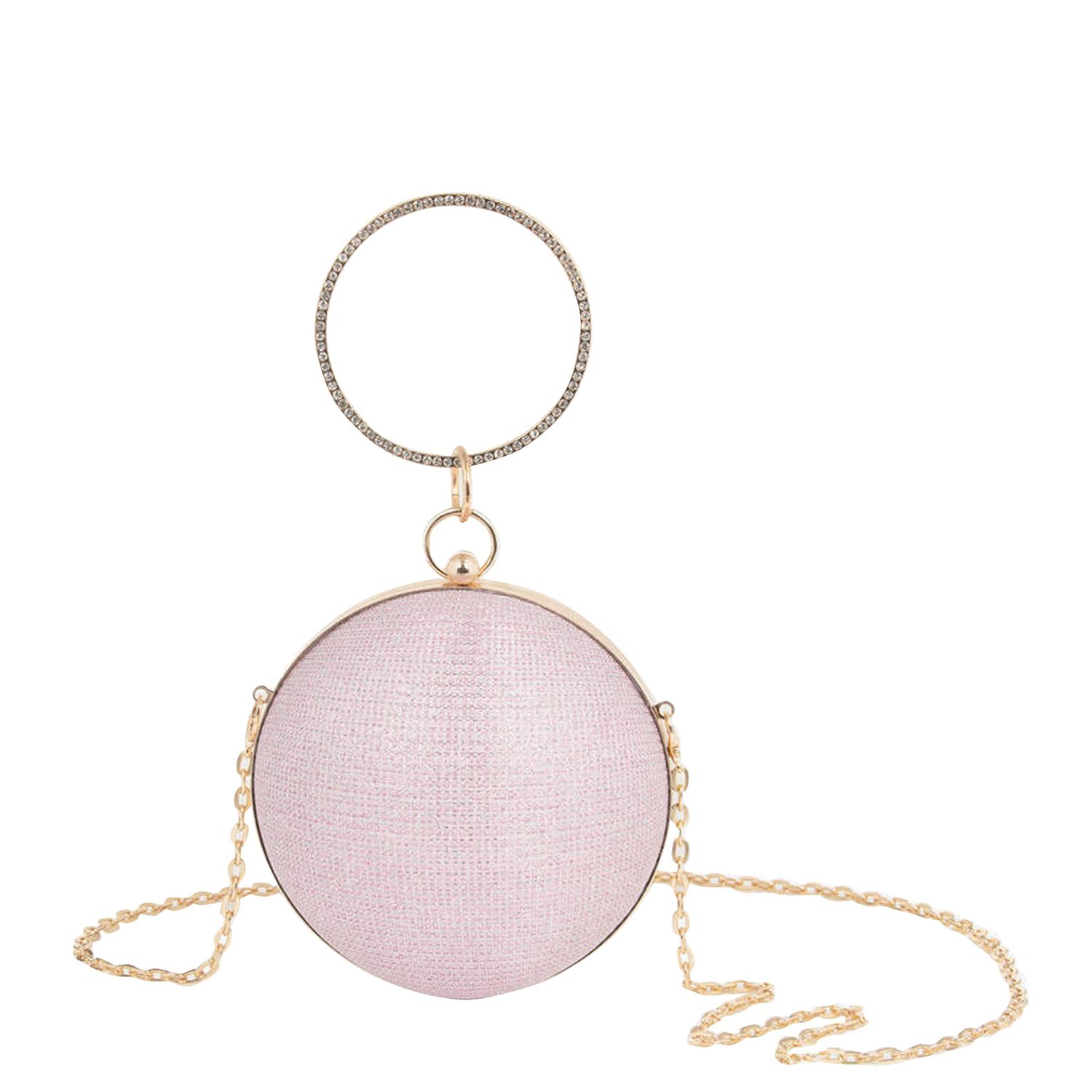 Girls Pink & Gold Ball Bag, 1, hi-res