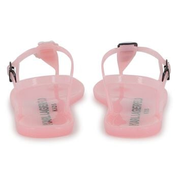 Girls Pink Karl & Choupette Jelly Sandals