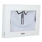 Baby Boys Blue & Navy Blue Logo Short Set, 2, hi-res