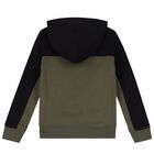 Boys Black & Khaki Logo Hooded Top, 1, hi-res