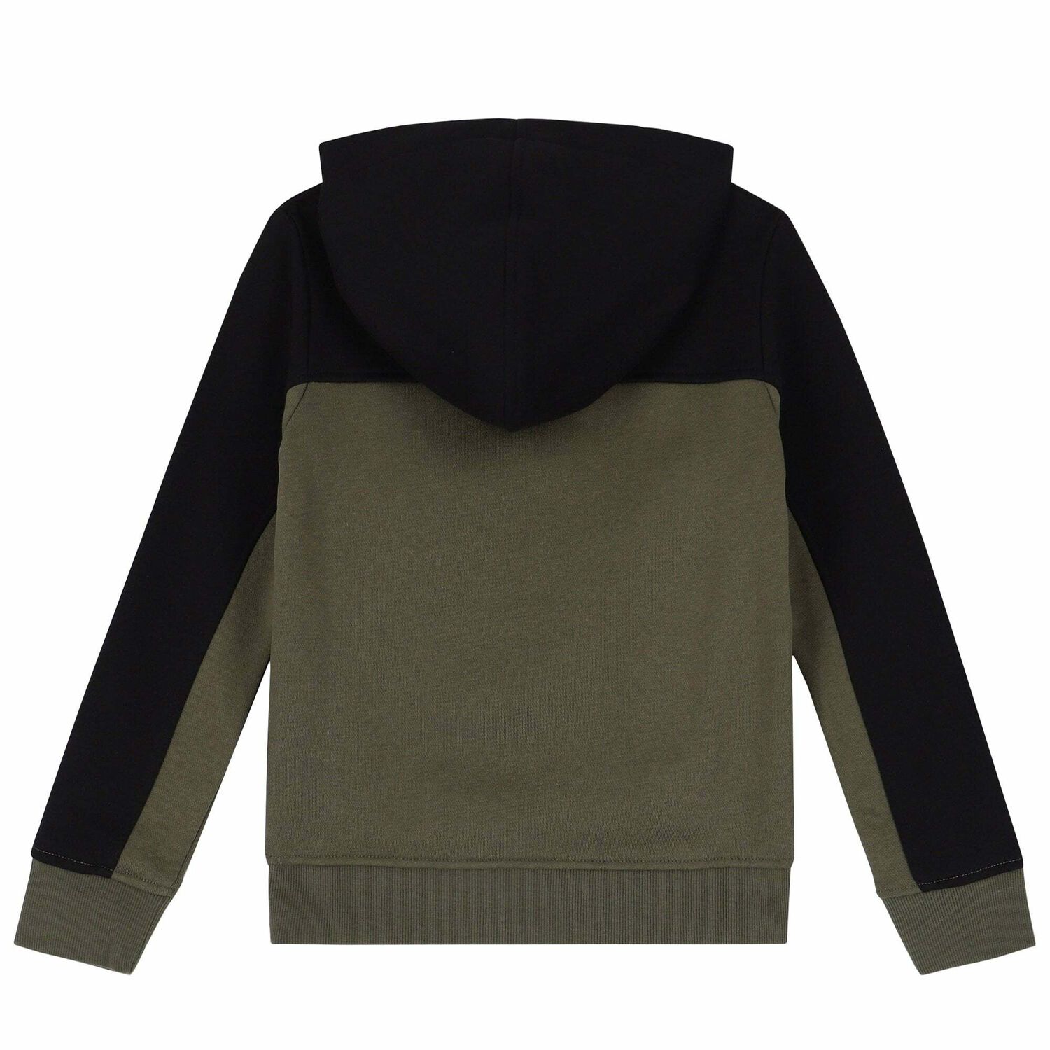 Boys Black & Khaki Logo Hooded Top, 1, hi-res