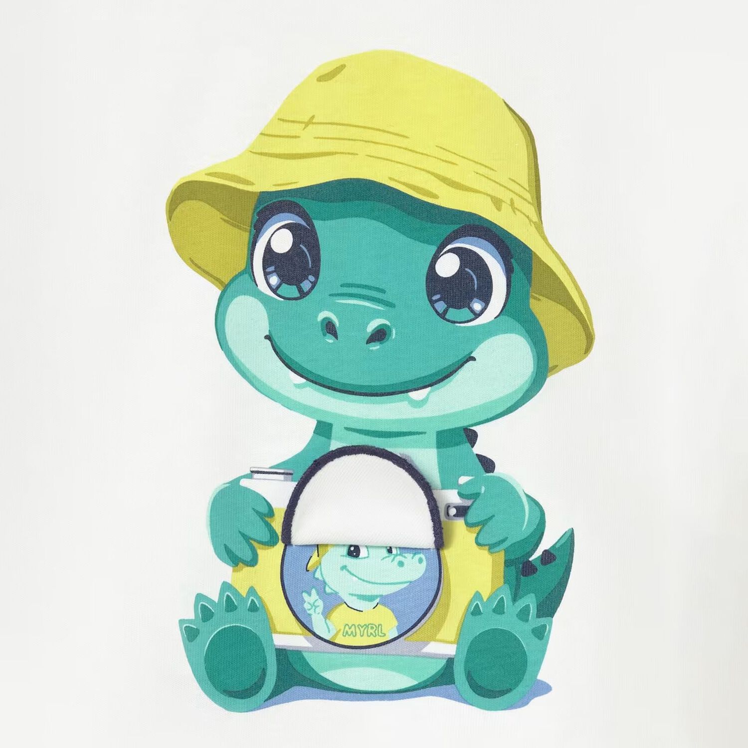 Younger Boys White Crocodile T-Shirt, 1, hi-res