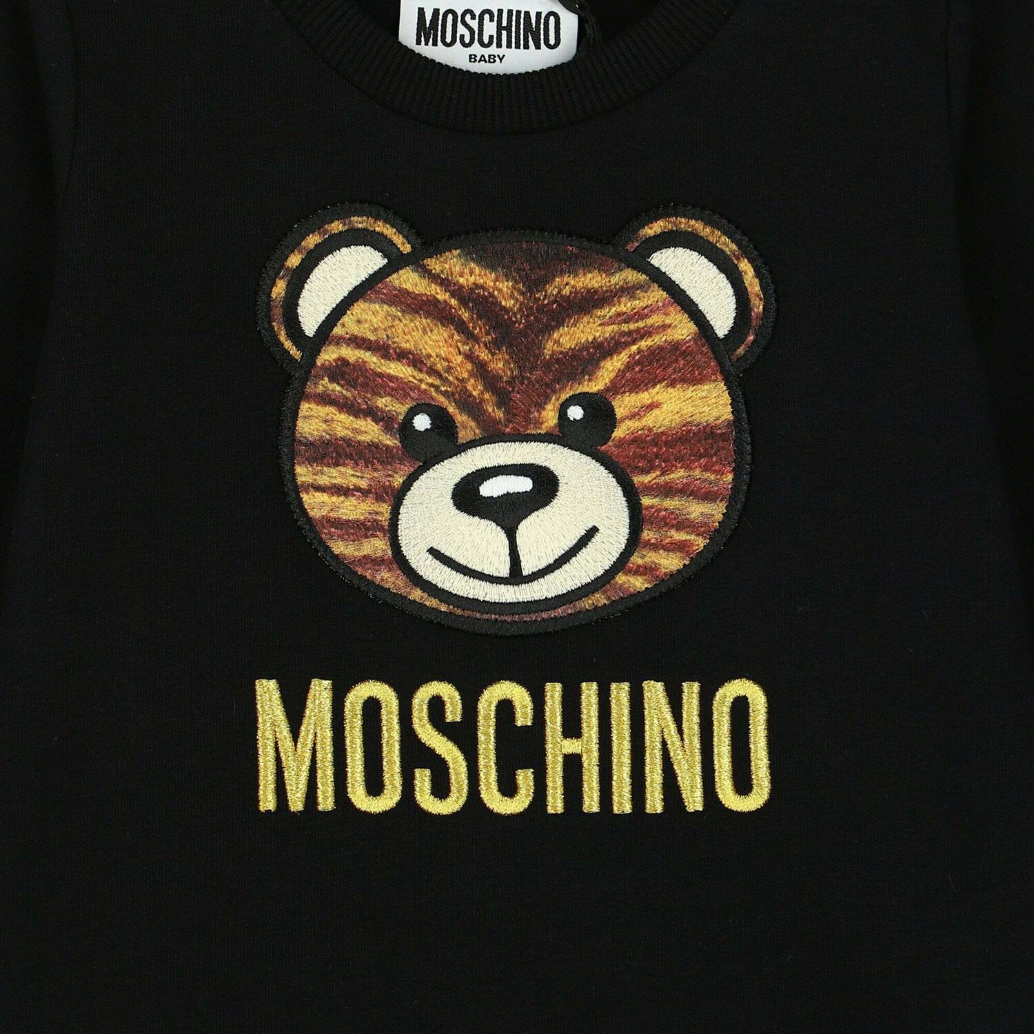 Baby Girls Black Logo Dress, 1, hi-res