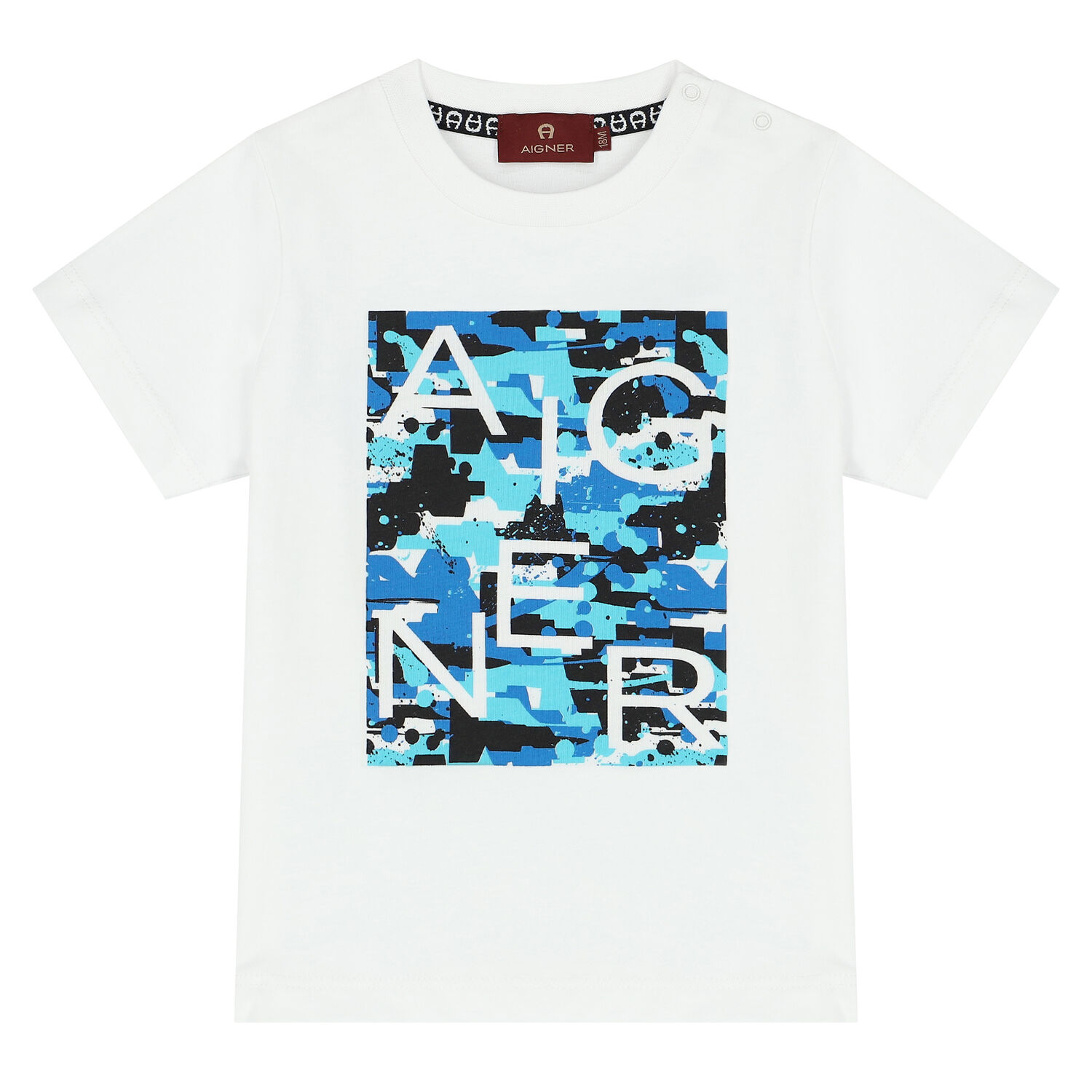 Younger Boys White & Blue Logo Shorts Set, 1, hi-res