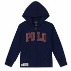 Boys Navy Logo Zip Up Top, 1, hi-res