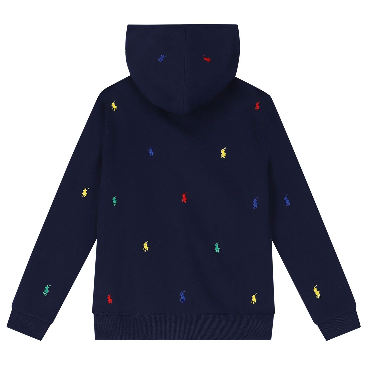 Boys Navy Blue Logo Hooded Zip Up Top, 1, hi-res image number null