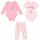 Baby Girls Pink Bodysuit Set, 2, hi-res